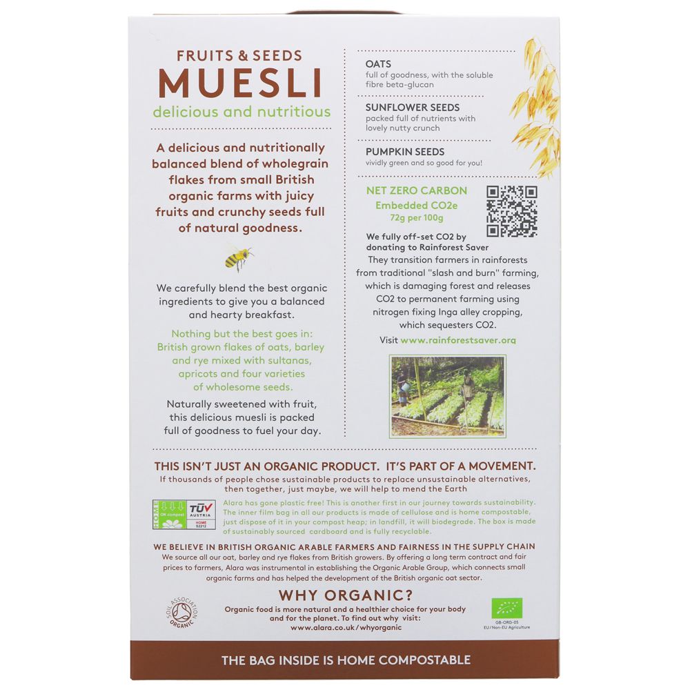 Alara Organic Fruits & Seeds Muesli 650g