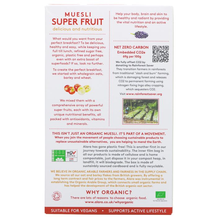 Alara Organic Muesli Super Fruit 500g