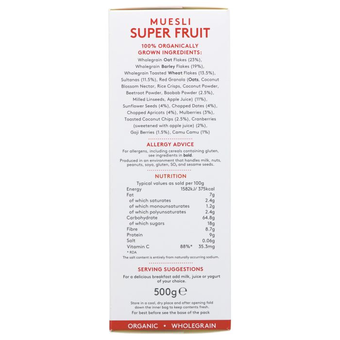 Alara Organic Muesli Super Fruit 500g