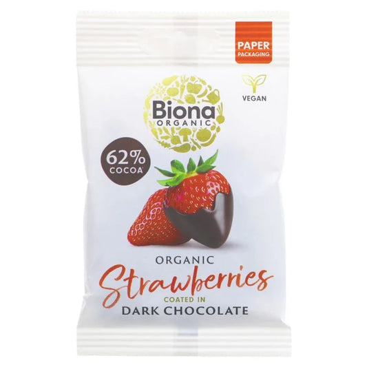 Biona Organic Dark Chocolate Strawberries 45g