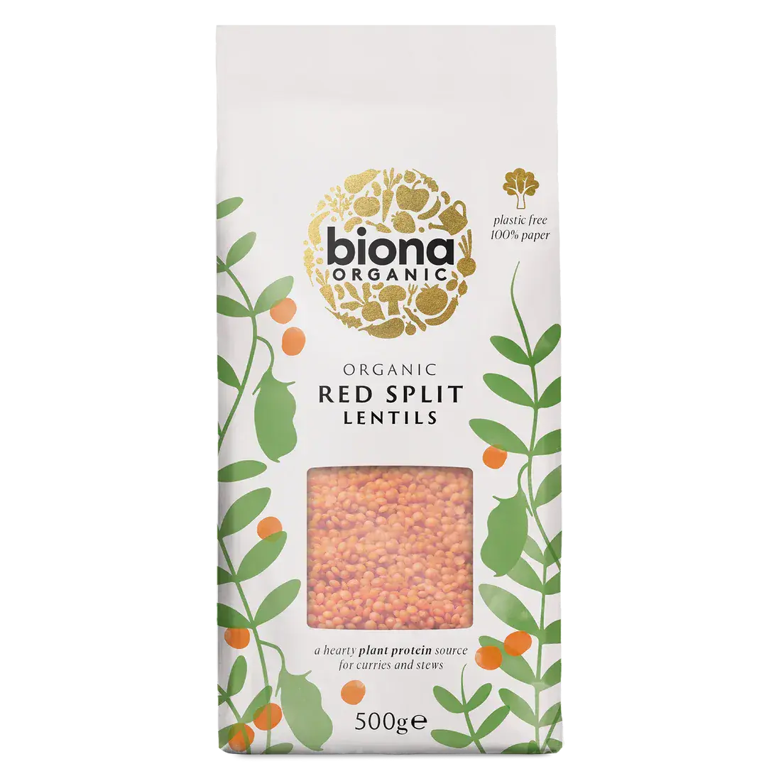 Biona Organic Red Split Lentils 500g
