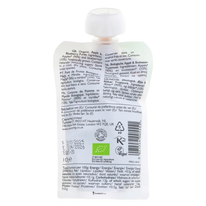 Clearspring Organic Fruit Apple & Blueberry 100g